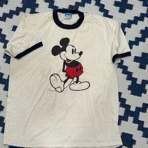 Vintage 90s Mickey Mouse Ringer T shirt Made in USA XL